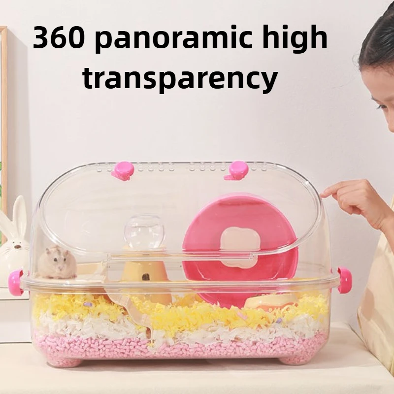 Jaula para hámster transparente grande, juego de Villa, jaulas para hámster de juguete, jaulas portátiles para viajes al aire libre, jaulas para ratas con Kit de túnel, productos para mascotas - imagen 4