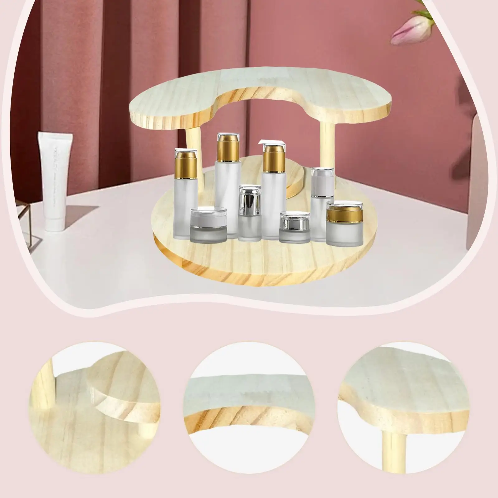 Soporte de exhibición de madera para magdalenas, elevador de escritorio de 3 niveles, organizador coleccionable multifuncional para figuras de acción, juguetes - imagen 5