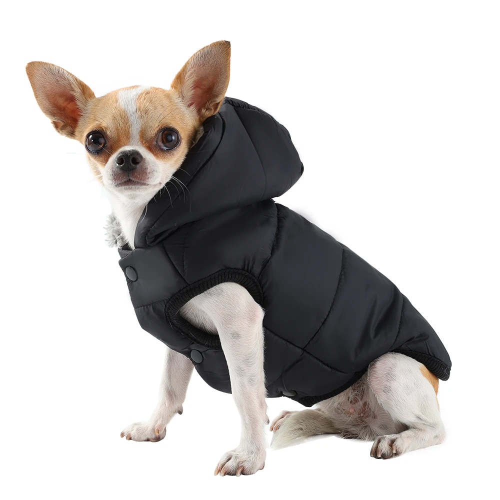 Sudaderas con capucha cálidas de invierno para perros pequeños y medianos, chaqueta para mascotas, abrigo grueso para mascotas, disfraz para cachorros al aire libre a prueba de viento, Parka para Chihuahua y Pug - imagen 2