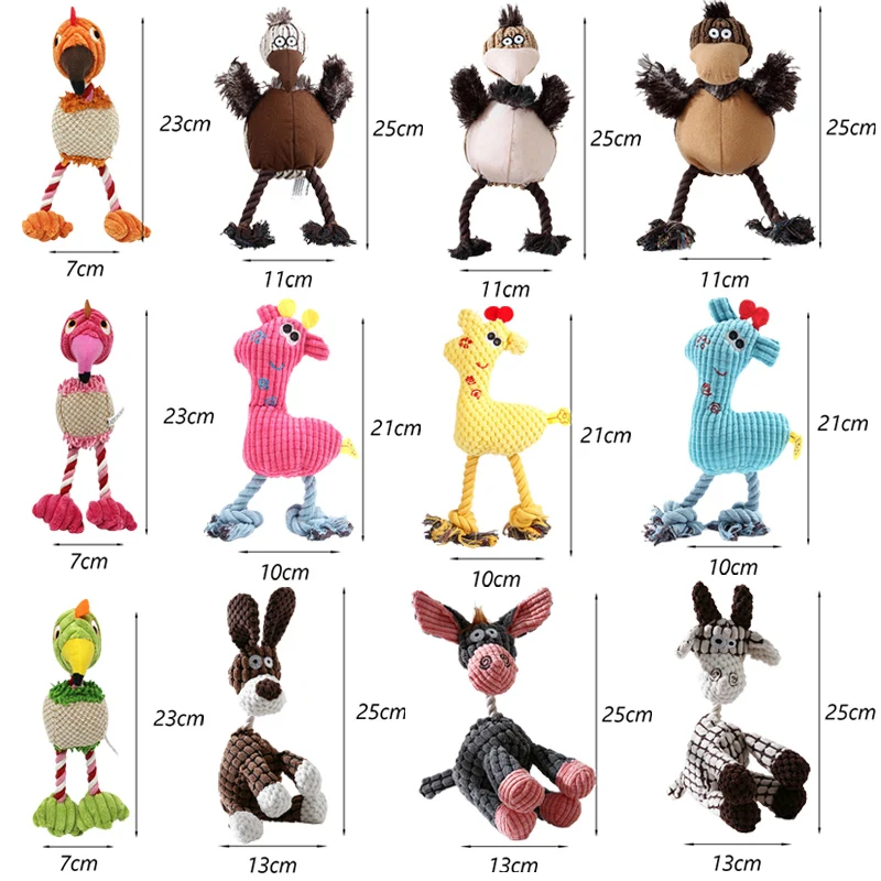 Juguetes para masticar perros, forma de Animal, burro, pájaro, pulpo, lana resistente a las mordeduras, chirriante para mascotas, Corgi, Chihuahua, cachorro, chiens - imagen 5