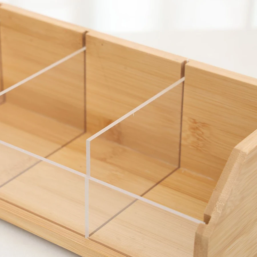 Caja de Bambú con Divisores para Bolsas de Té – Gatos y Perros - imagen 3