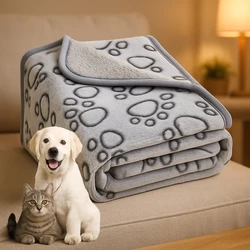 Manta suave y esponjosa de alta calidad para mascotas, bonito patrón de dibujos animados, estera para mascotas, manta cálida y cómoda para perros y gatos