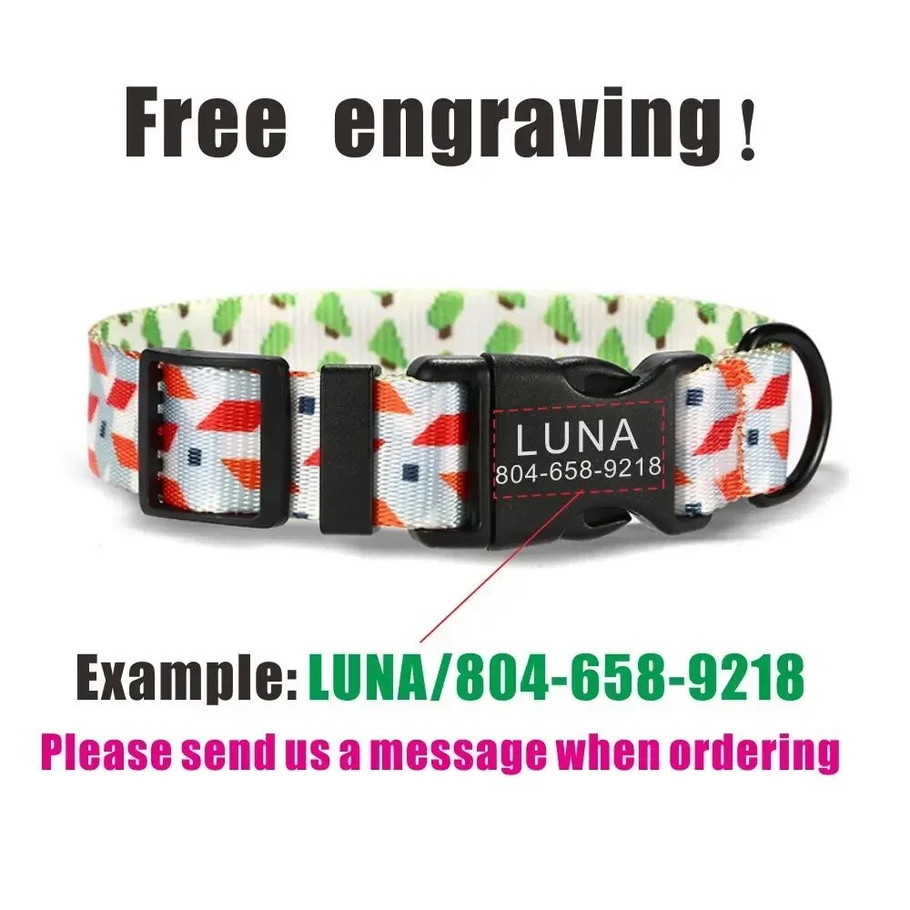 Collar de perro personalizado con grabado gratuito, correa para mascotas a juego, hebilla de contactos personalizados, Collar para mascotas de gato dulce - imagen 4