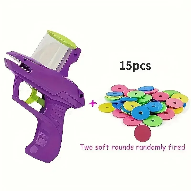 Juguetes divertidos para gatos, pistola creativa para nabo con 15 Uds., disco de espuma reutilizable, juguete interactivo para caza de mascotas, suministros para perros y gatos - imagen 2