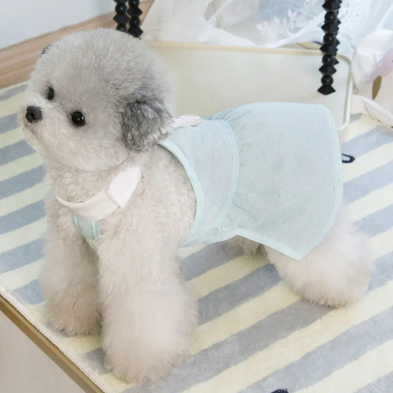 Ropa para perros, decoración con alas angulares, vestidos para perros y niñas, ropa de verano para cachorros, falda con tirantes, disfraz para perros pequeños, Pomerania XXL - imagen 4