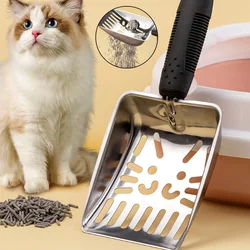 Pala de acero inoxidable para arena de gato, lavable y resistente