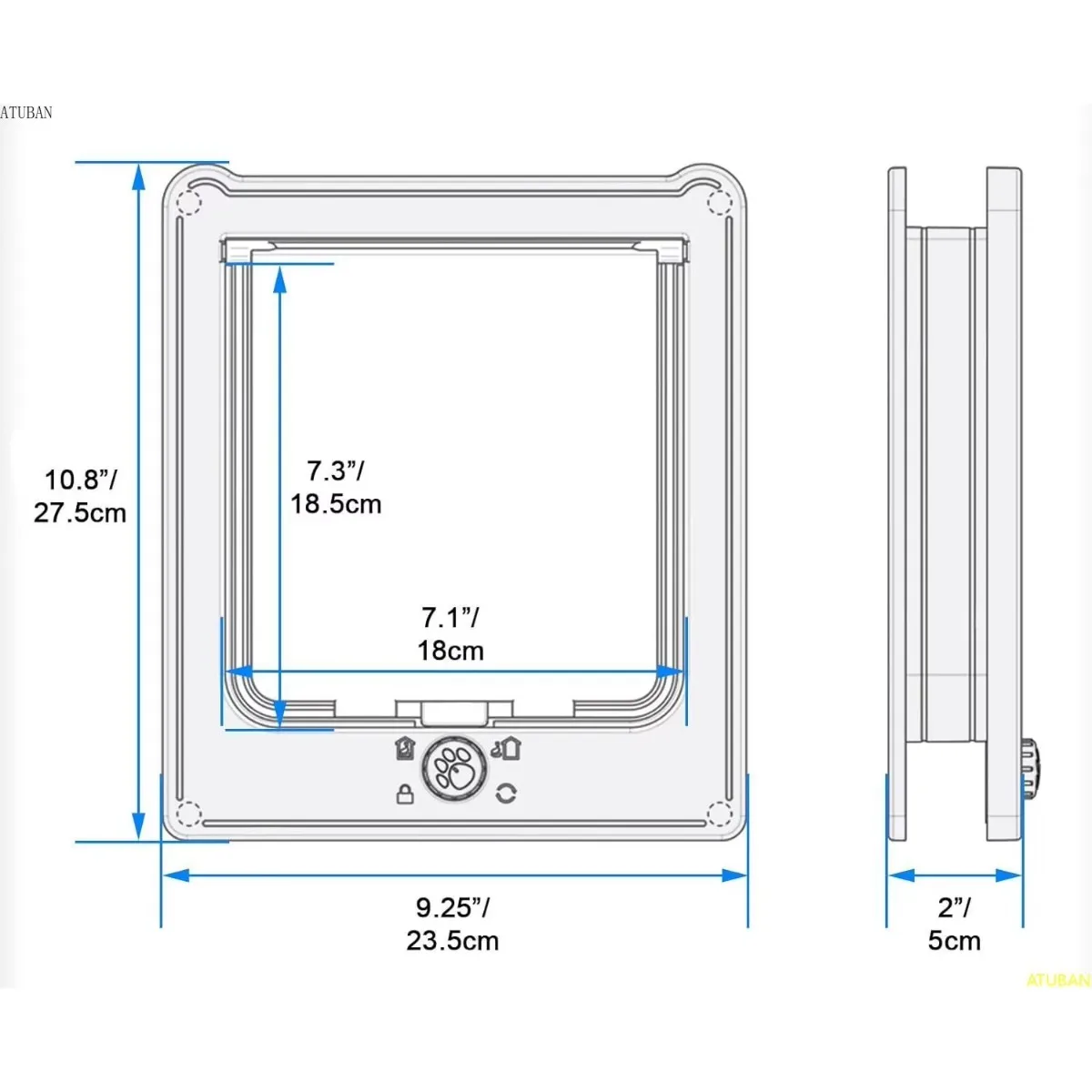 Puerta Interior para gatos, cerradura giratoria de 4 vías, cierre magnético, puerta interior para mascotas de hasta 20 libras, puerta grande resistente a la intemperie para gatos y cachorros - imagen 3