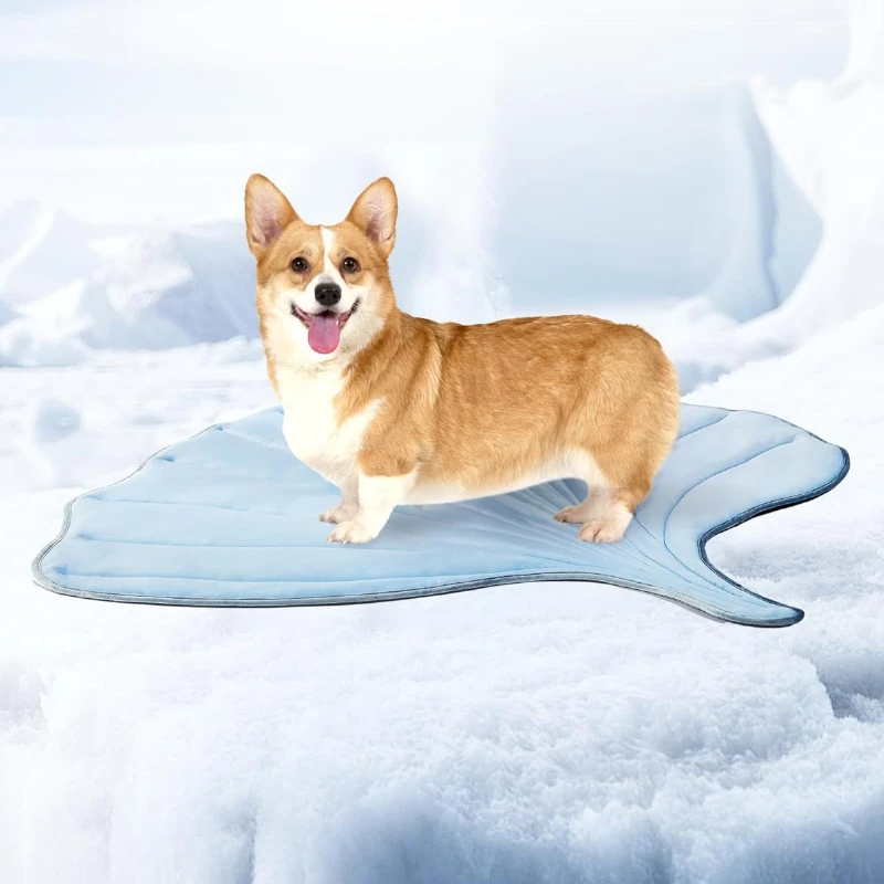 Almohadilla refrescante para mascotas con forma de hoja, lavable, antideslizante, almohadilla para perros de verano, suministros ligeros de algodón duradero para mascotas - imagen 2