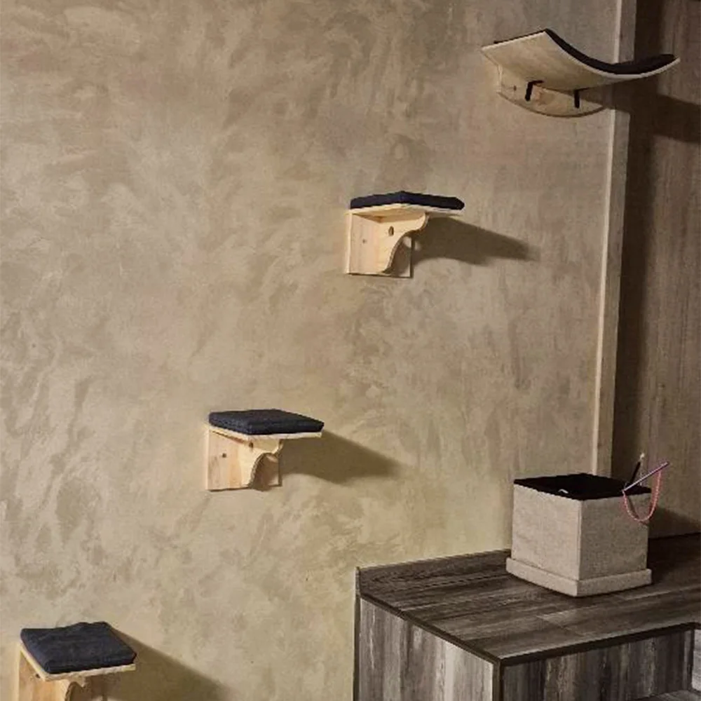 Plataforma suave de fieltro para gatos con montaje en pared - imagen 4