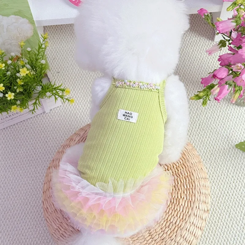Falda en capas de malla para mascotas Ins, falda tutú para perros, falda de peluche para perros y gatos, vestido de princesa, ropa para mascotas, vestidos para perros pequeños - imagen 2
