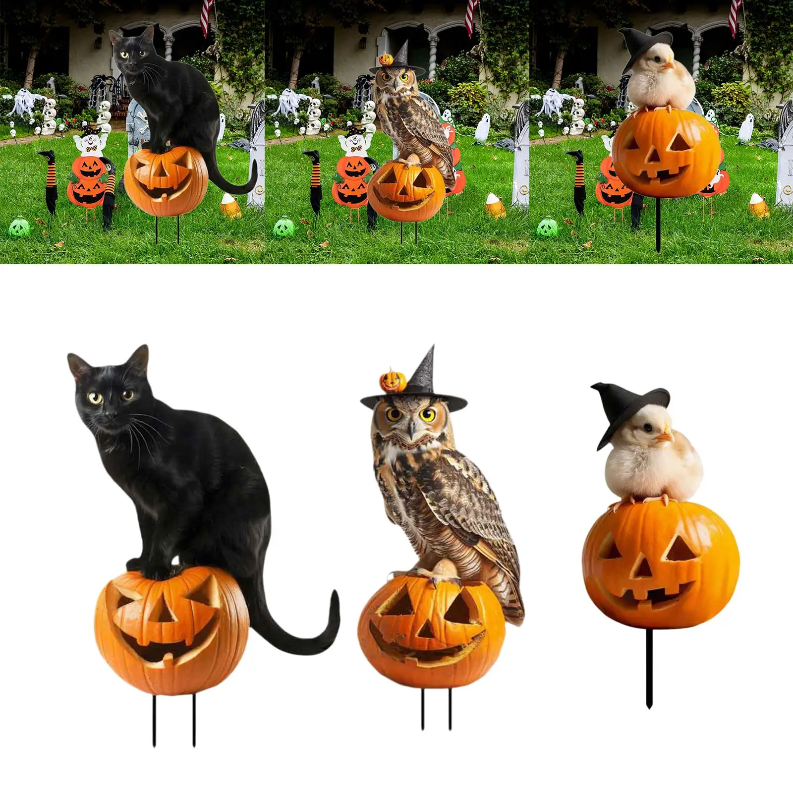 Estaca de jardín de Halloween, letrero de hierro decorativo para Patio, camino, granja, porche, acera