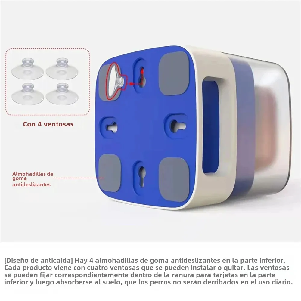 Dispensador Automático de Comida para Mascotas, Comedero Lento para Perros, Antideslizante, Cuadrado, Transparente, Caja de Almacenamiento de Alimentos Visible, Juguetes Interactivos, Suministros para Mascotas - imagen 4