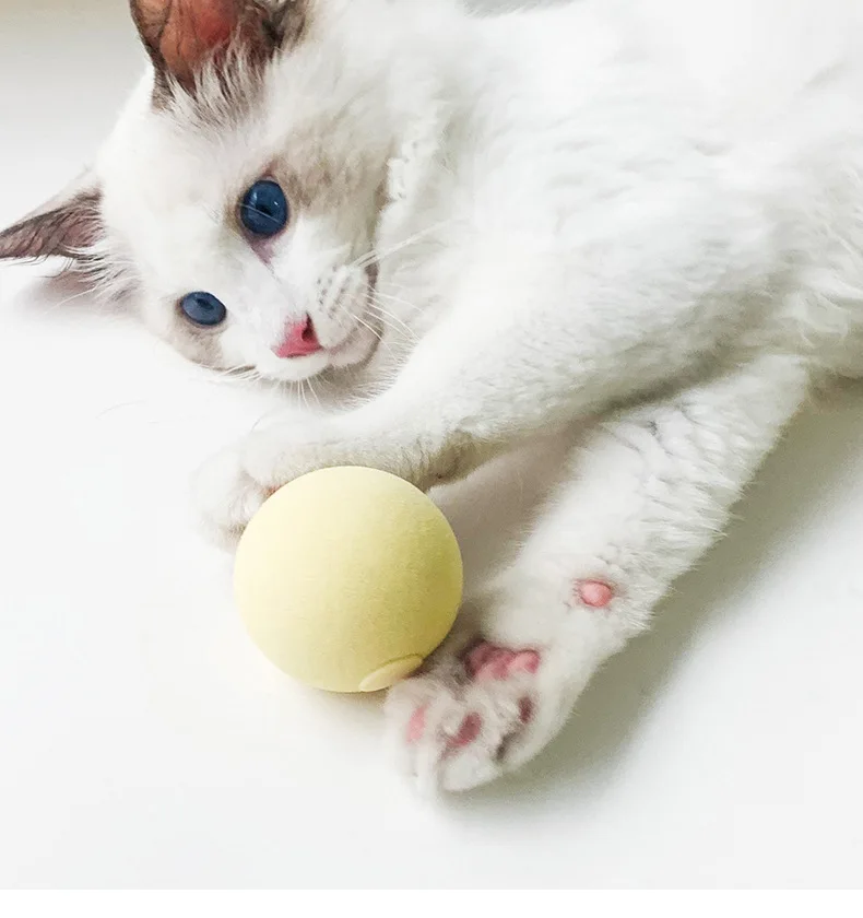Pelota interactiva, juguetes inteligentes para gatos, juguetes de entrenamiento eléctricos de felpa con hierba gatera, producto para mascotas con sonido táctil, pelota de juguete con chirrido - imagen 2