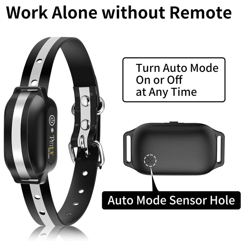 Collar de entrenamiento para perros resistente al agua IPX7, entrenamiento remoto de 2800 pies y Collar antiladridos automático, 3 modos de pitido, vibración y choque para perros de todos los tamaños - imagen 3