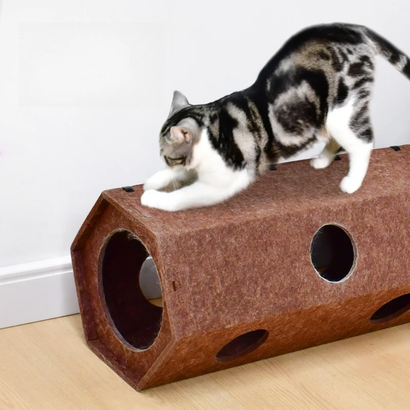 Tubo de túnel plegable para mascotas, juguetes para gatos de interior, tubo de juego para gatitos - imagen 4