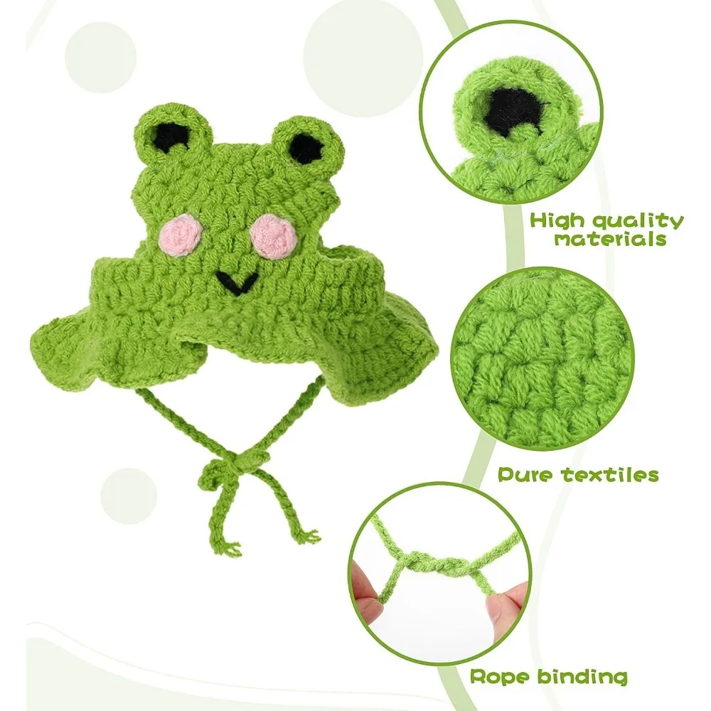 Gorro de punto con diseño de dibujos animados para perro, gorro suave para gato, sombrero de conejo, disfraz de fiesta de Navidad y Halloween, accesorios para cachorros y gatitos - imagen 3