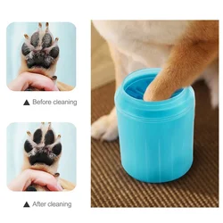 Limpiador de patas portátil para mascotas, cepillo de silicona suave, limpiador de pies para perros y gatos, taza de limpieza fácil de usar, duradero, ligero e impermeable