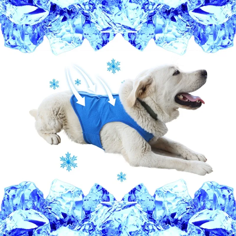 ฤดูร้อนสัตว์เลี้ยงสุนัข Cooling Vest ทนความร้อน Cool เสื้อผ้าสุนัข Breathable Sun-proof เสื้อผ้าสําหรับสุนัขขนาดใหญ่ขนาดเล็กกลางแจ้งเดิน - imagen 2