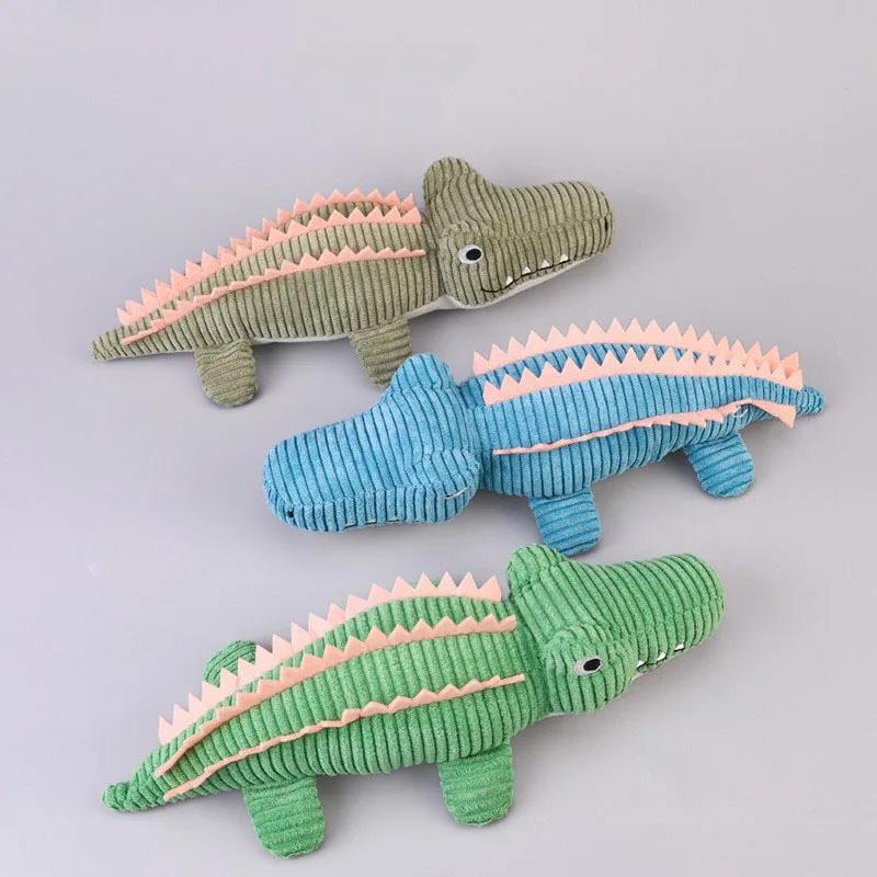 Juguete cocodrilo de peluche interactivo con sonido para perros y gatos - imagen 3