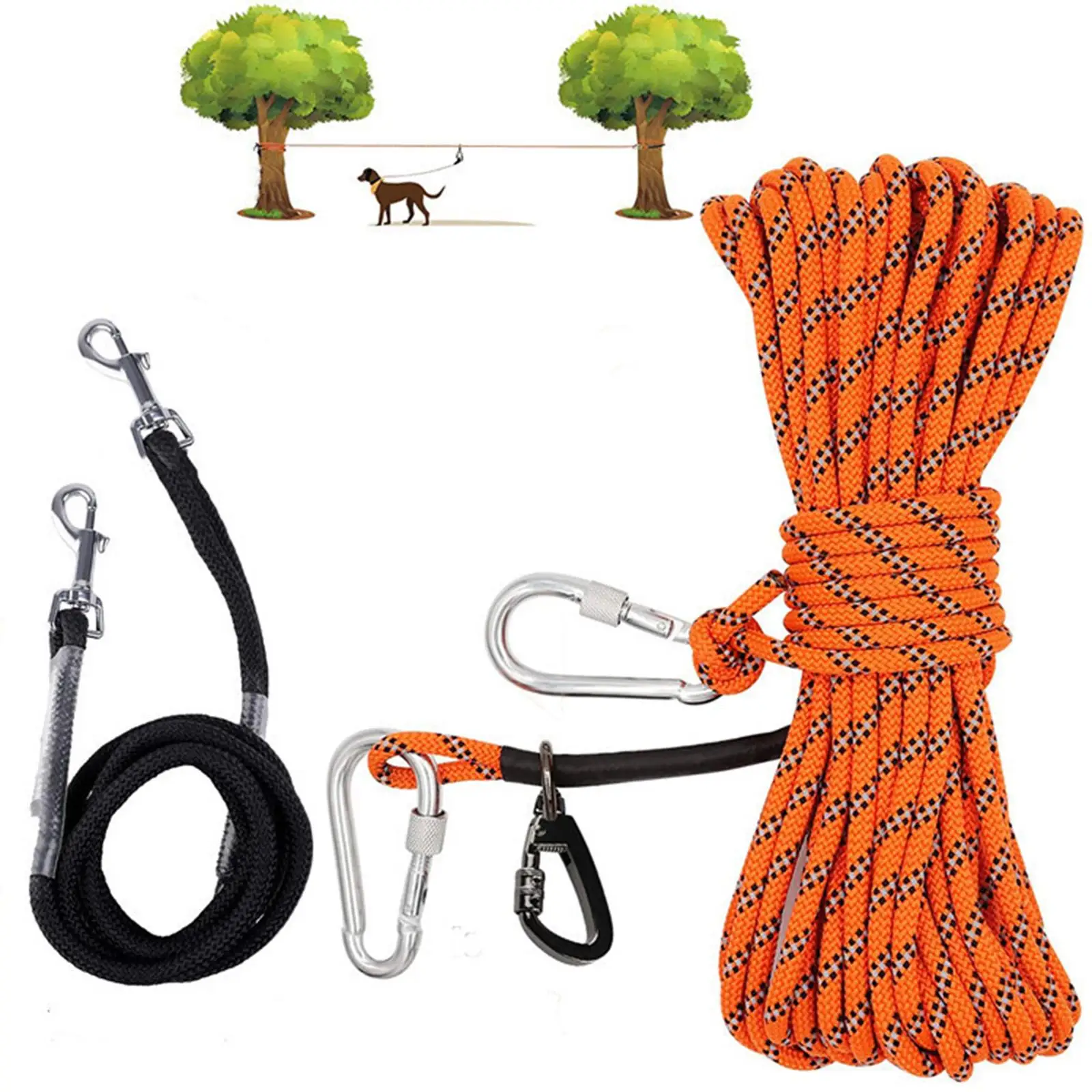 Cable de amarre para perros, deslizamiento suave para actividades al aire libre, Camping, Montañas