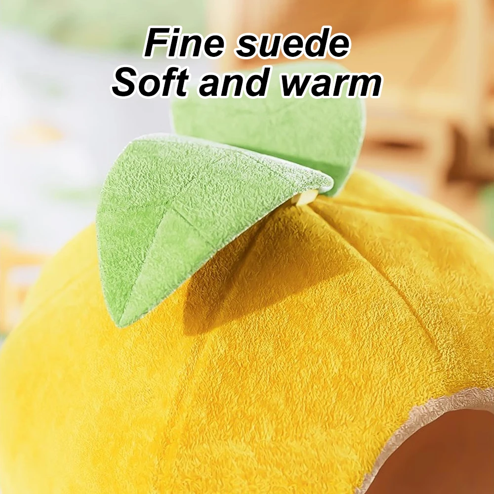 Nido de hámster en forma de fruta, cama colgante cálida para invierno y otoño, saco de dormir para animales pequeños, planeador de azúcar para mascotas, pájaro, hámster dorado, 1 ud. - imagen 5