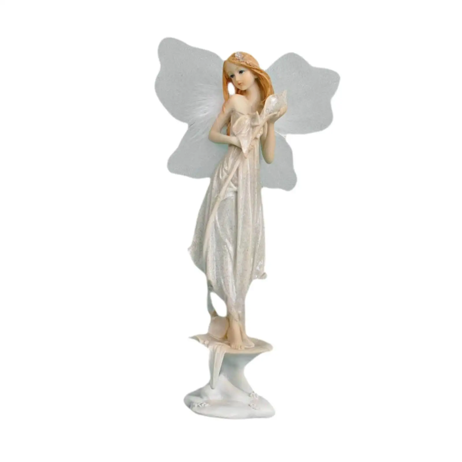 Fairy Statue Decorative Figurine European Style Tabletop Ornament Sculpture for Desk Entrance Table Centerpiece Shelf