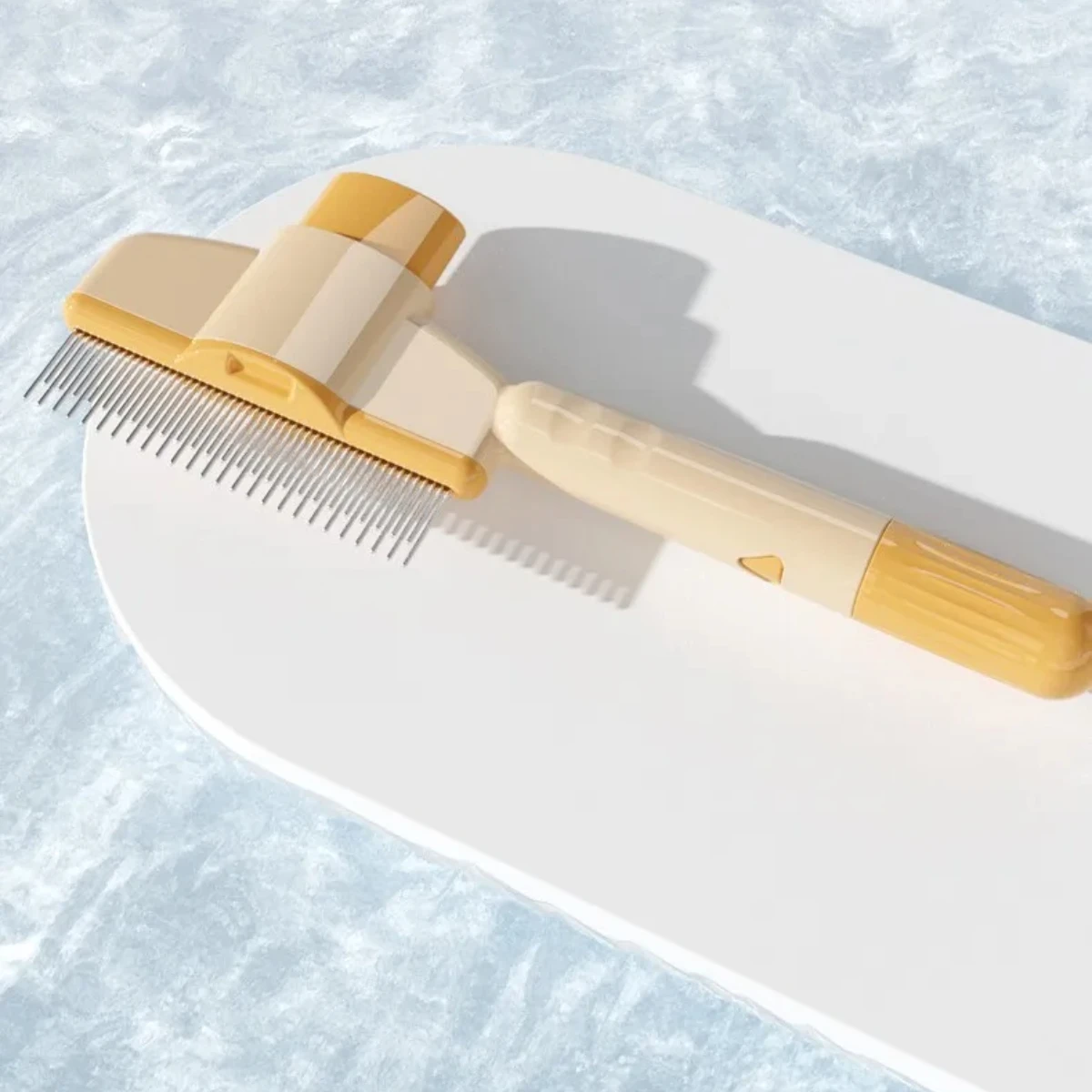 Peine para perros, removedor de pelo para mascotas, cepillo para perros con un botón, cepillo autolimpiante para gatos, peines de masaje para perros, cepillos de aseo para productos para mascotas