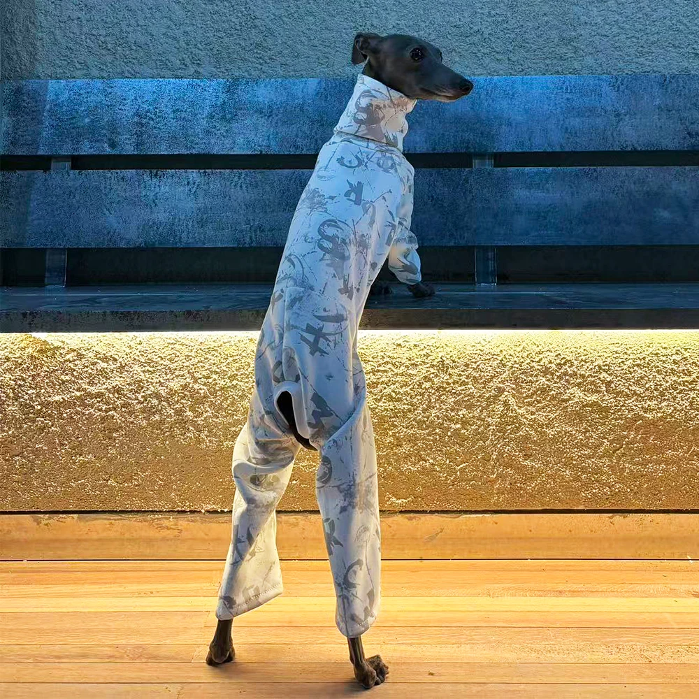 Mono Italian Greyhound perro estampado letras blancas cuello alto - imagen 4