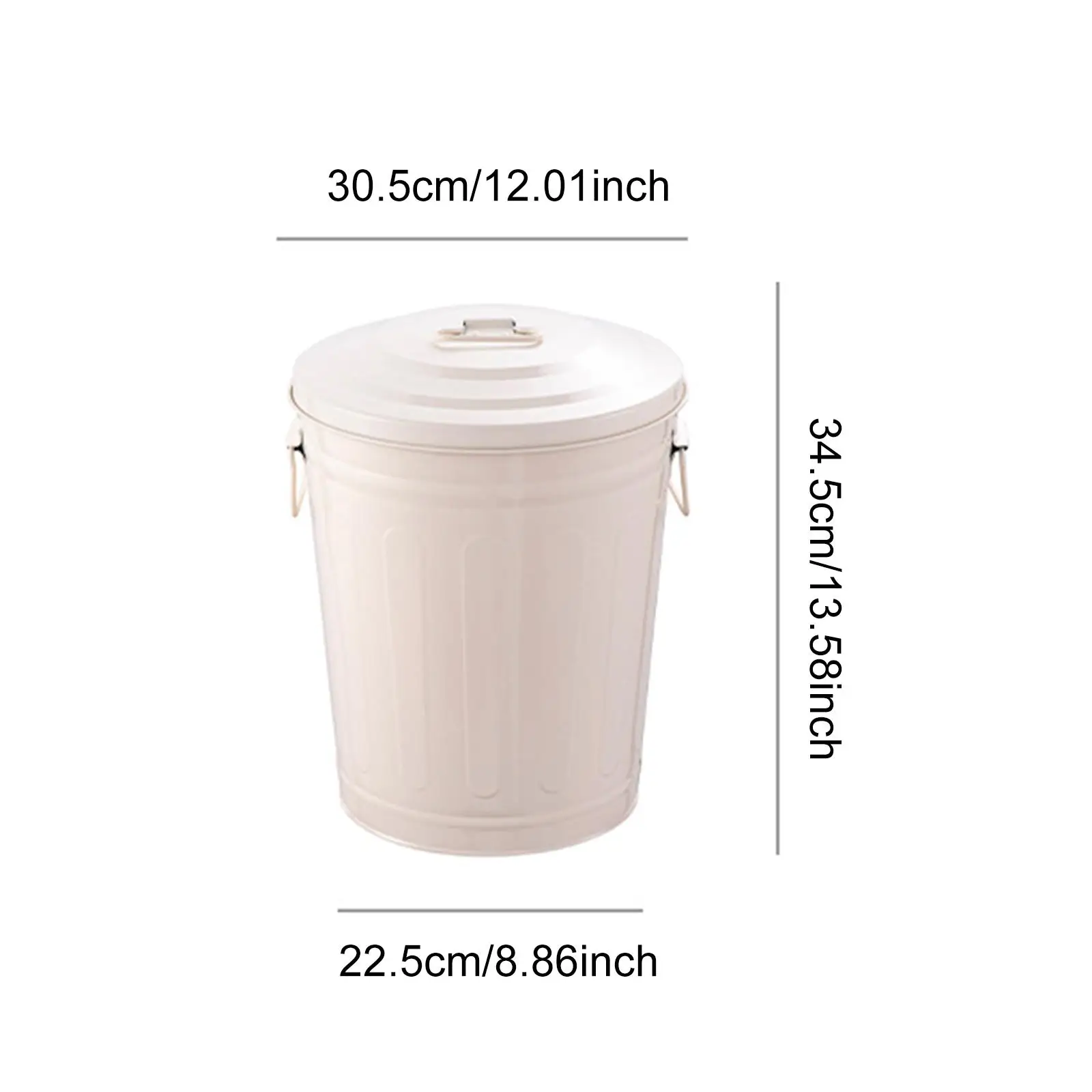 Outdoor Round Trash Can 17 L Decorative Planter Beige Rustic Trash Can Covered Garbage Bin Dustbin for Patio Backyard Home Farm Outdoor Round Trash Can 17 L Decorative Planter Beige Rustic Trash Can Covered Garbage Bin Dustbin for Patio Backyard Home Farm