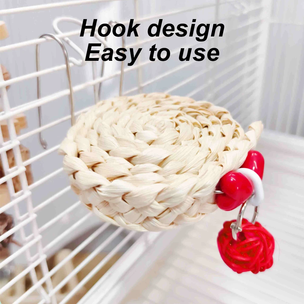 1 PC หวาย Parrot Chew ของเล่น Bell สามารถแขวนบดฟันกัดของเล่นสําหรับ PET BIRD Parrot การฝึกอบรม BIRD CAGE อุปกรณ์เสริม - imagen 4