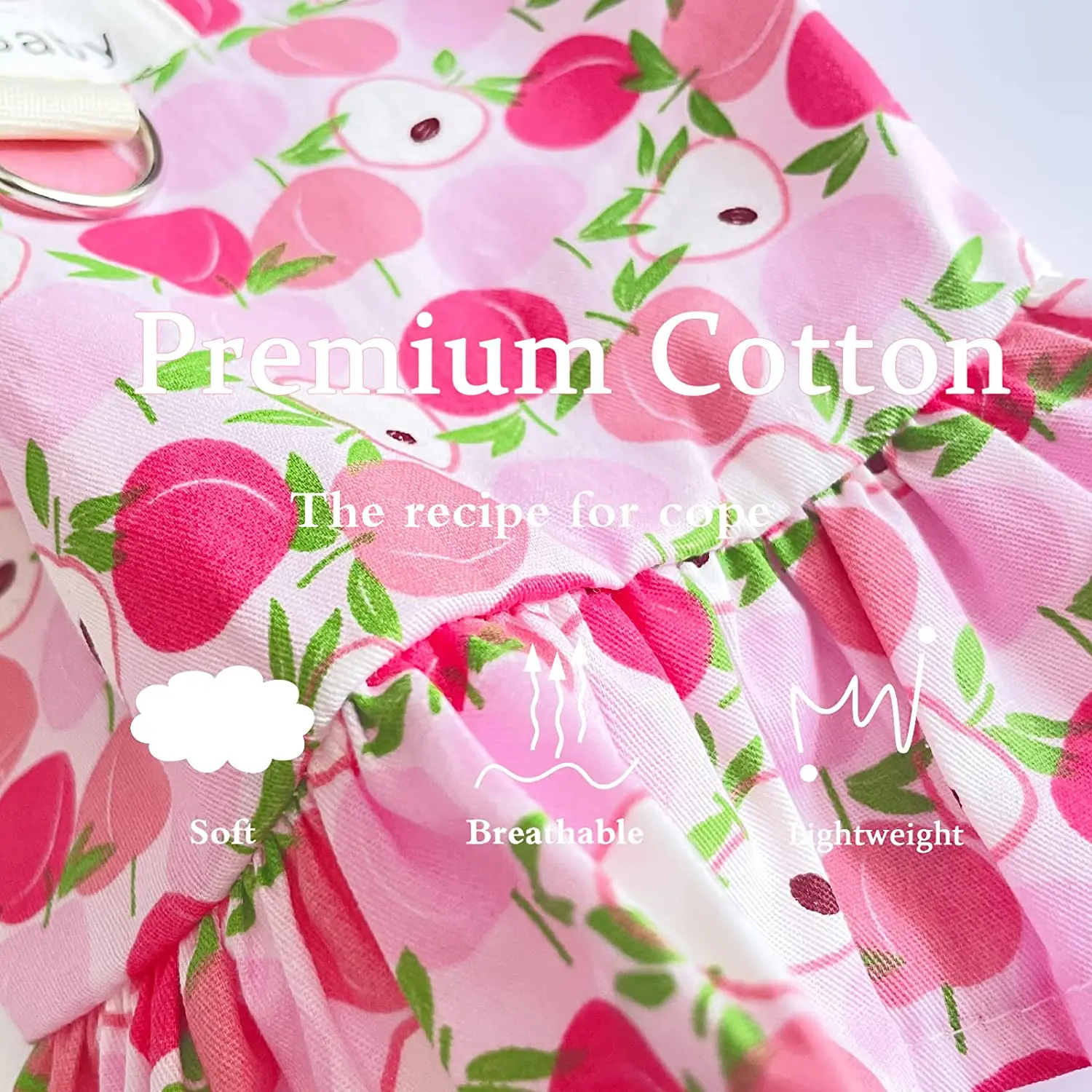 Conjunto de arnés y correa con estampado de frutas para perros pequeños, vestido de verano para perros, faldas para cachorros Yorkie, ropa para mascotas - imagen 5