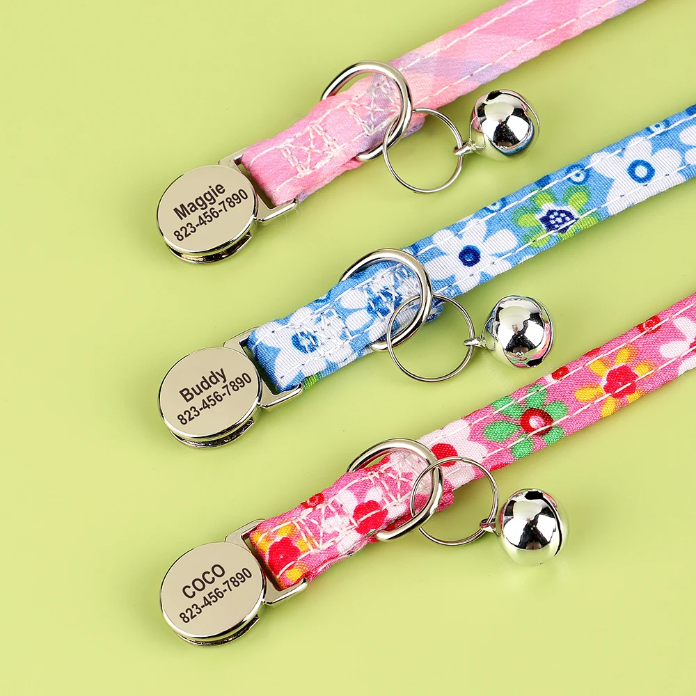 Collar personalizado con campanilla para perro y gato, accesorios para mascotas, personalizado, para perros pequeños, gatos, grabado de identificación, etiqueta de nombre para cachorro y gatito - imagen 3