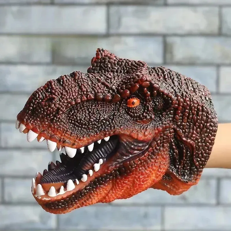 Marionetas de mano de dinosaurio, modelo de cabeza t-rex, juguete, colección de figuras de acción de animales suaves, regalo para niños, mundo de dinosaurio
