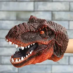 Marionetas de mano de dinosaurio, modelo de cabeza t-rex, juguete, colección de figuras de acción de animales suaves, regalo para niños, mundo de dinosaurio