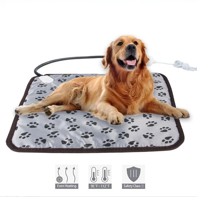 Estera calefactora para perros de invierno, manta eléctrica, estera cálida impermeable para perros, antiarañazos, antimordida, ajuste de temperatura, cojín para cama para perros