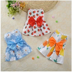 Vestido floral sin mangas para gatos y perros traje suave diario