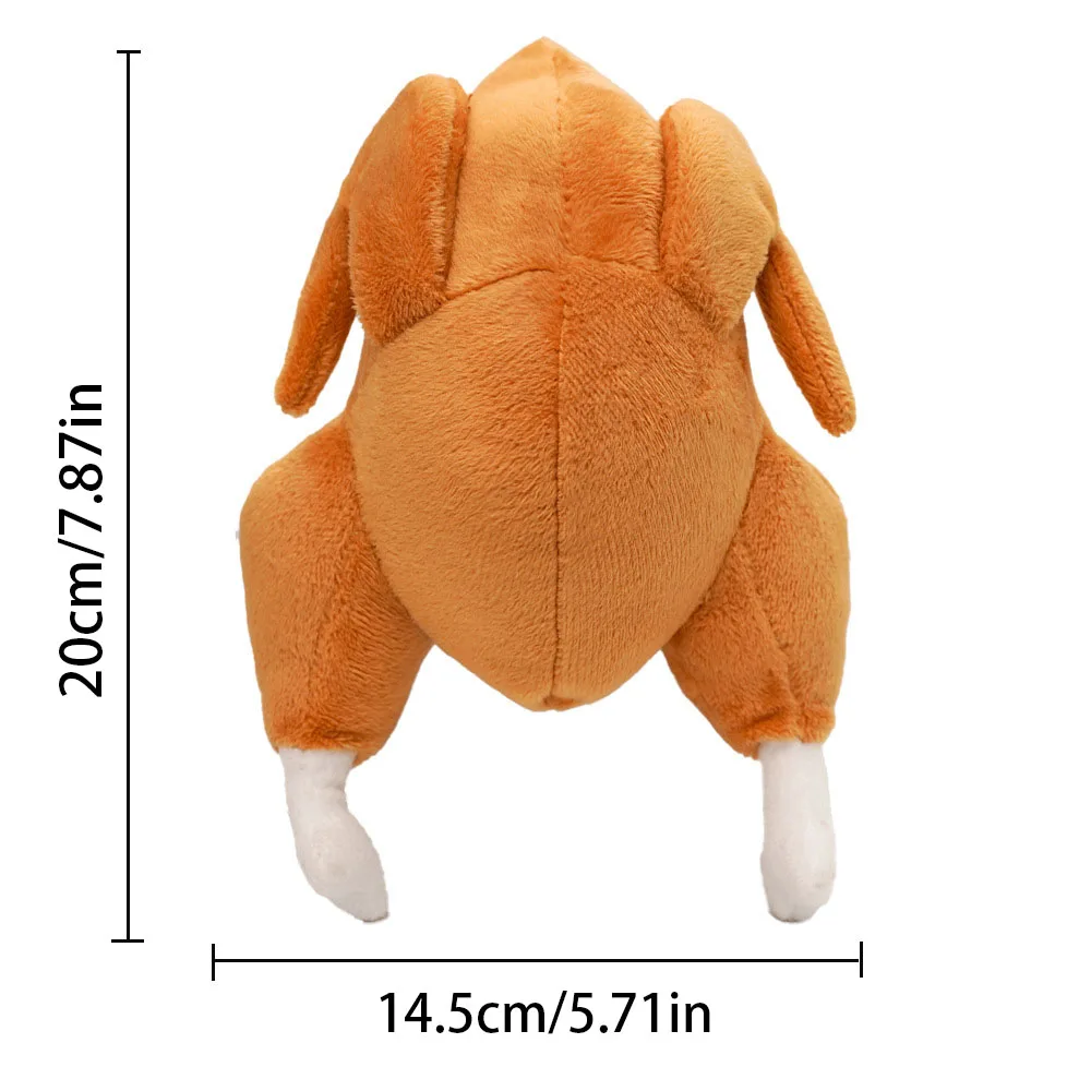 Juguete para mascotas de peluche de pollo asado chirriante: juguete de masticar suave relleno con sonido arrugado para perros y gatos, apto para razas grandes,