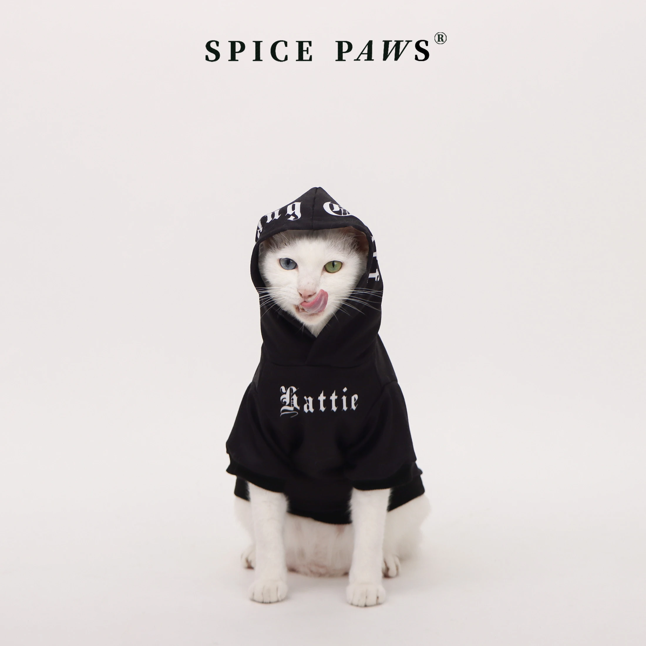 Sudadera con capucha rosa/negra para perros y gatos pequeños medianos - imagen 4