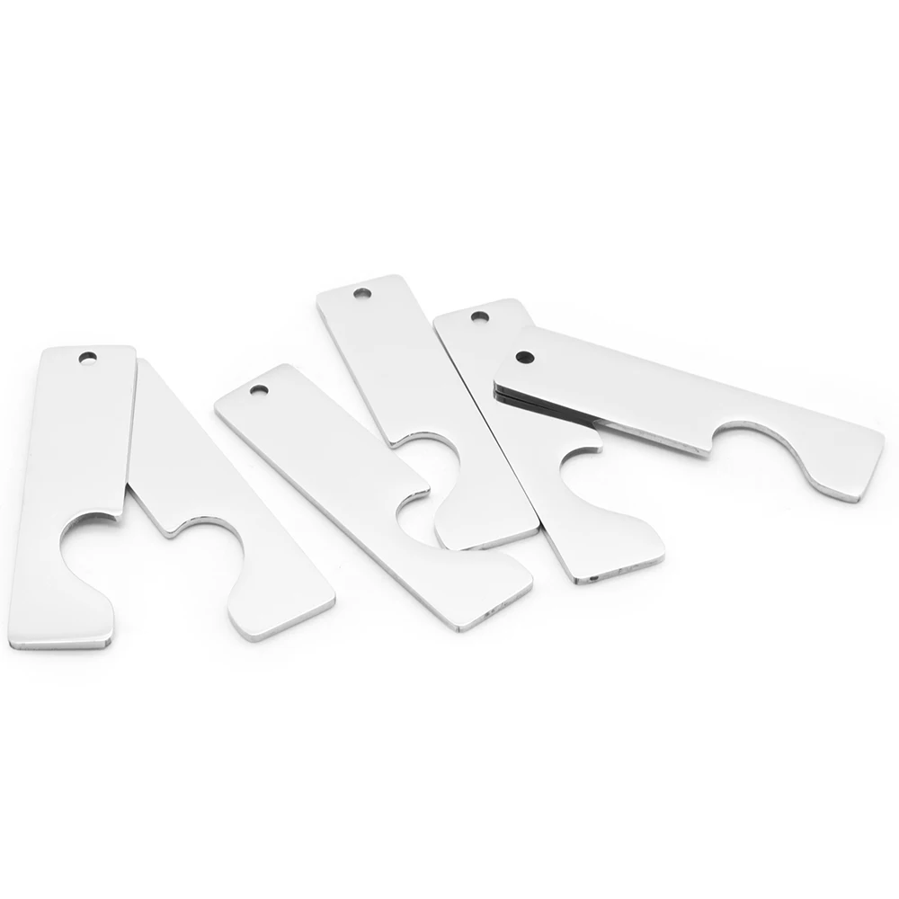 Colgantes rectangulares de acero inoxidable grabables personalizados para pareja, accesorios de encanto, 50 pares - imagen 4