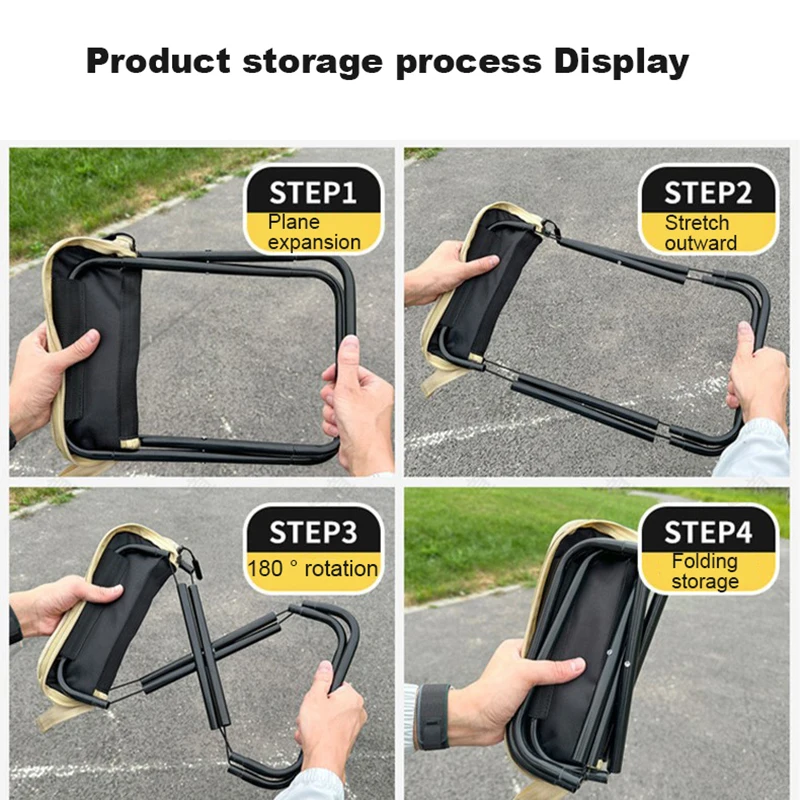 Silla plegable portátil multifuncional para picnic al aire libre, taburete de pesca ultraligero, taburete de viaje, accesorios de pesca - imagen 4