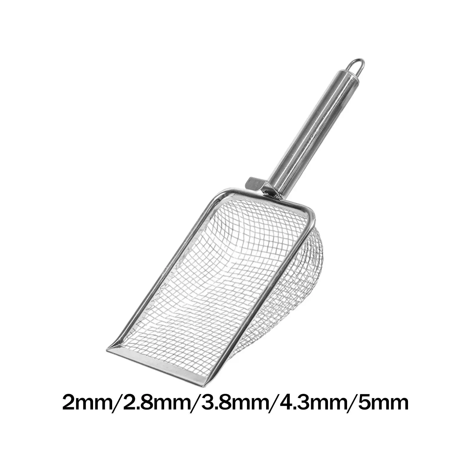 Cuchara de arena para gatos, malla práctica, resistente, limpiador de acero inoxidable de primera calidad, tamiz de arena versátil para mascotas - imagen 2