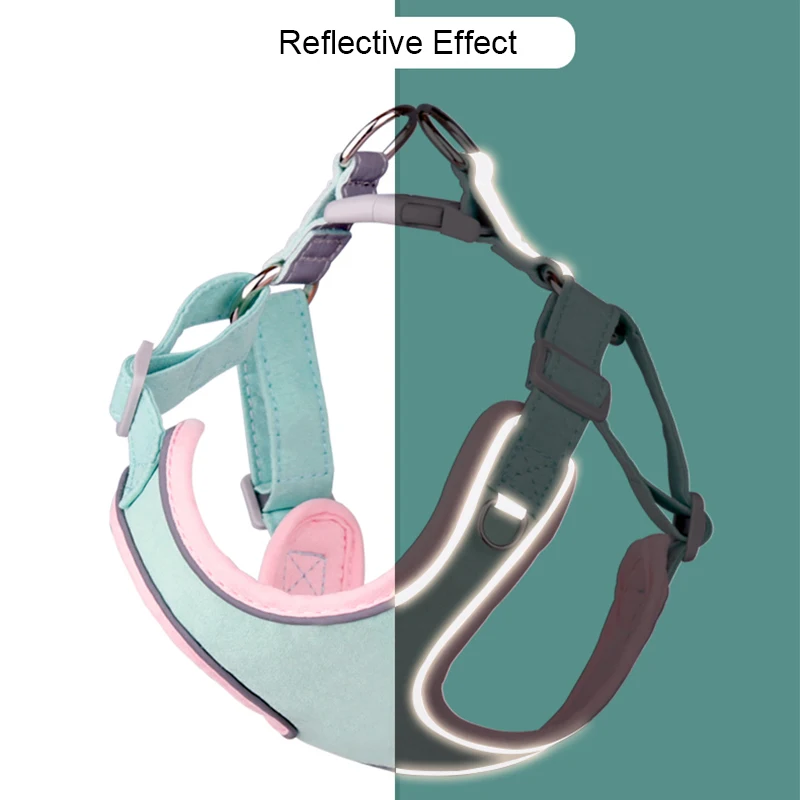 Arnés ajustable para perros, sin tirones, para cachorros y gatos, correa para caminar al aire libre, Bulldog Francés, Collar para Chihuahua, cuerda para perros pequeños y medianos - imagen 5