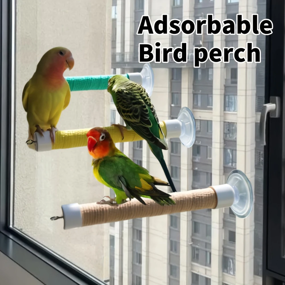 Percha ventosa para loro y periquito – Se fija en ventanas y espejos - imagen 3