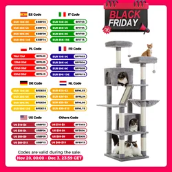 Torre de árbol para gatos de varios niveles con postes para rascar, Condo, hamaca, tablero para rascar gatos, accesorios para gatos, muebles para gatos, gatos de interior