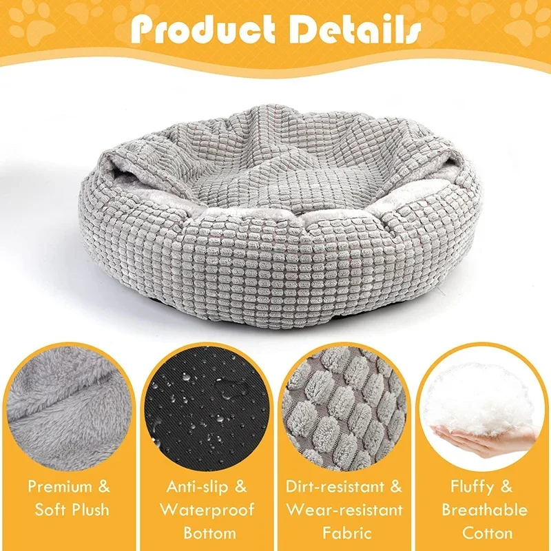 Cama redonda para gatos y perros: cálida, antiestrés y ortopédica - imagen 3