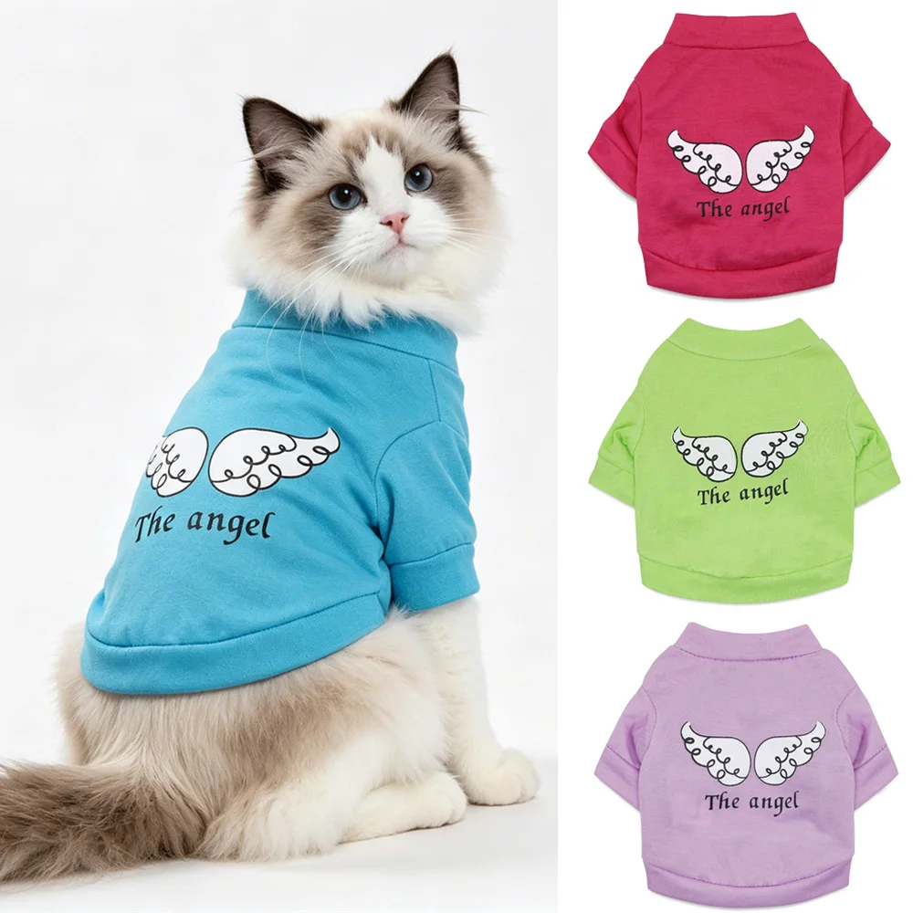 Camiseta alas de ángel en algodón suave para gatos y perros pequeños - imagen 4