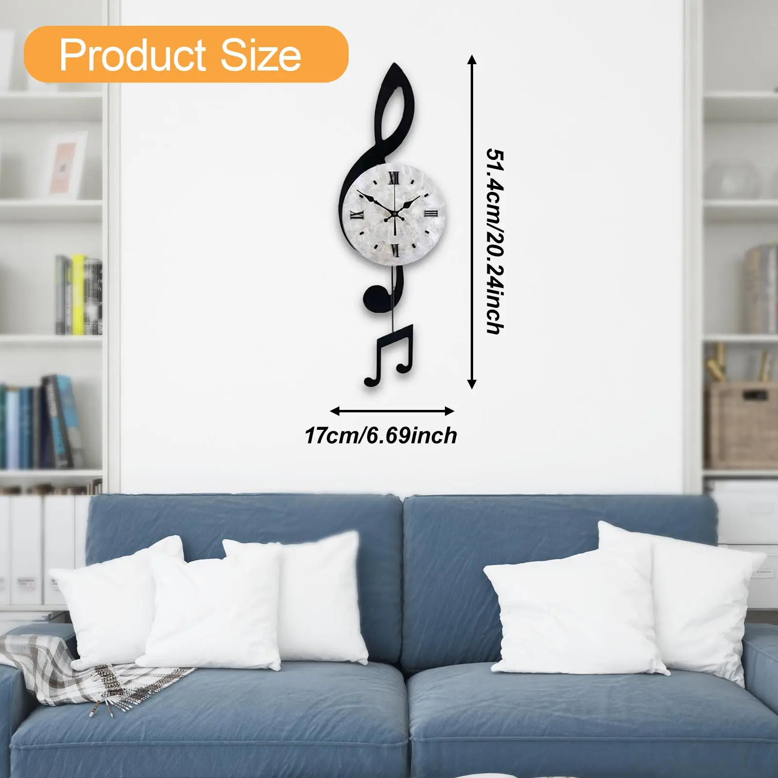 Music Note Wall Clock Hanging Clock Modern Decorative Acrylic Note Art for Study Room School Nursery Farmhouse Music Note Wall Clock Hanging Clock Modern Decorative Acrylic Note Art for Study Room School Nursery Farmhouse