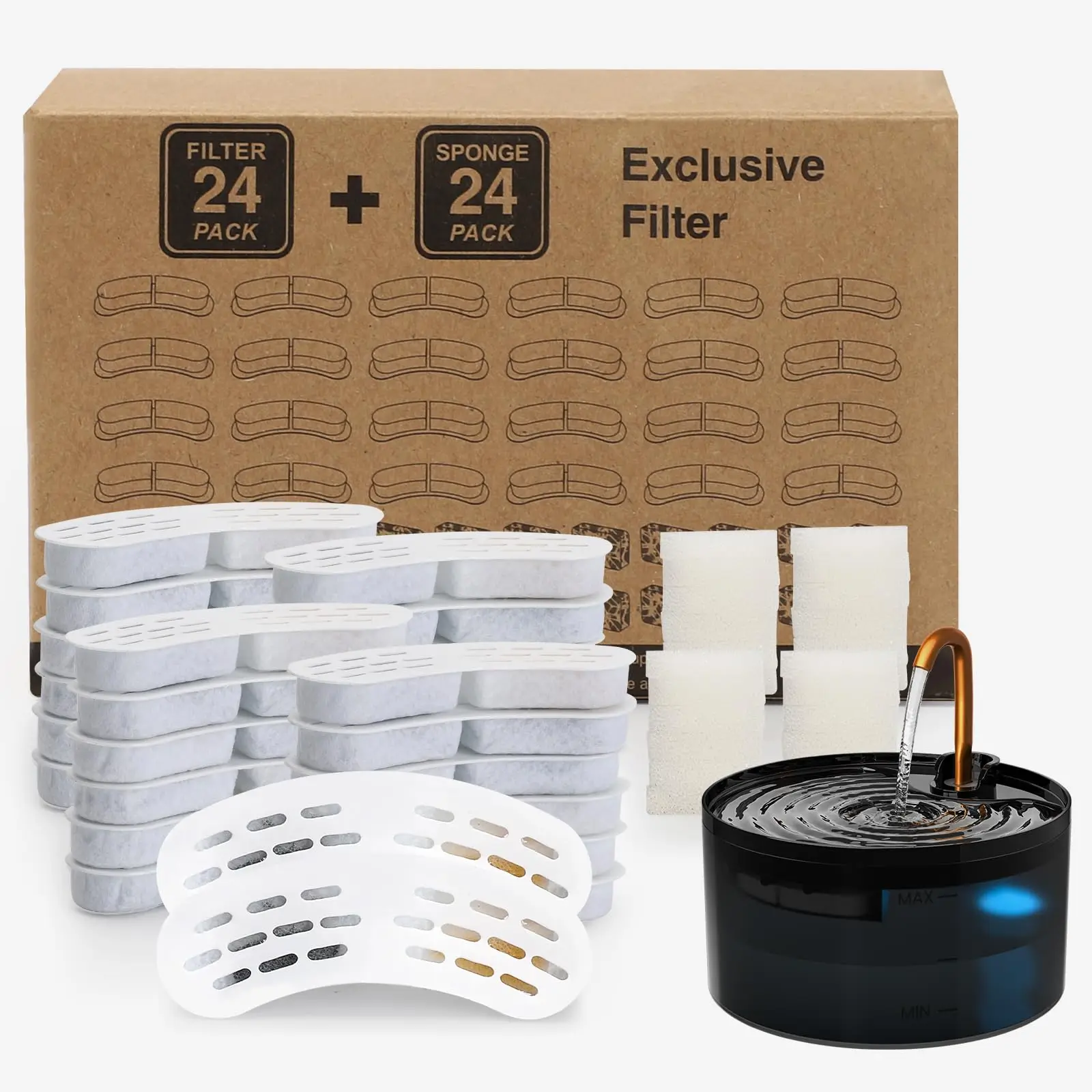 Filtros para fuente de agua de gatos y perros con carbón activado duraderos