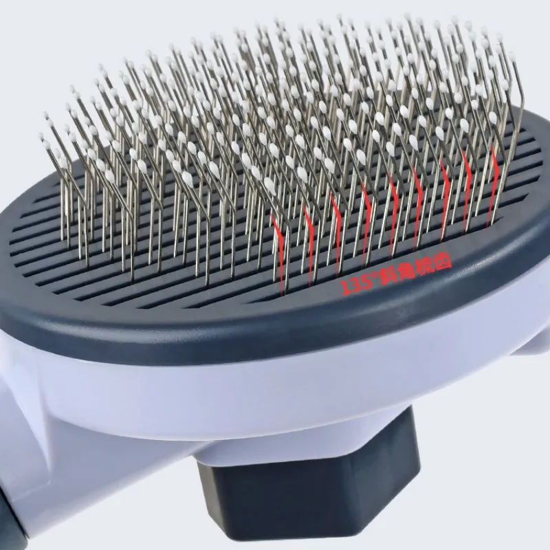 Peine automático para perros y gatos, cepillo para quitar el pelo de mascotas, autolimpieza, peines de un botón, apertura de nudo, suministros para mascotas - imagen 5