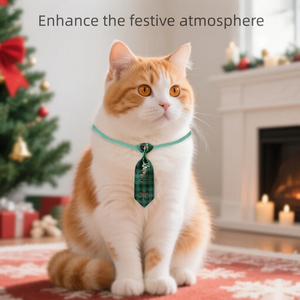 Linda corbata navideña para mascotas, accesorios para gatos, Collar, recuerdos de Feliz Navidad, perro, cachorro, gato, gatito, pajarita, cuello de gato, decoración para mascotas - imagen 2